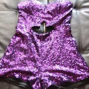Sparkly purple romper